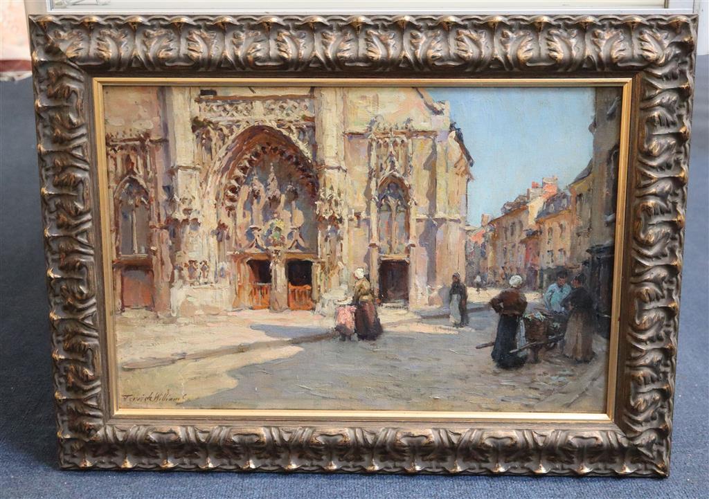 Terrick Williams (1860-1935) The Church Door, Honfleur 11.5 x 17.5in.